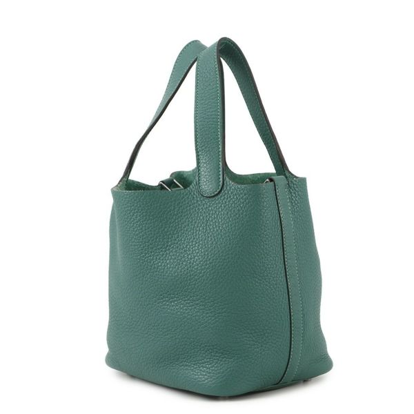 エルメス ハンドバッグ ピコタンロックPM マラカイト/シルバー金具 トリヨンクレマンス □Q刻印