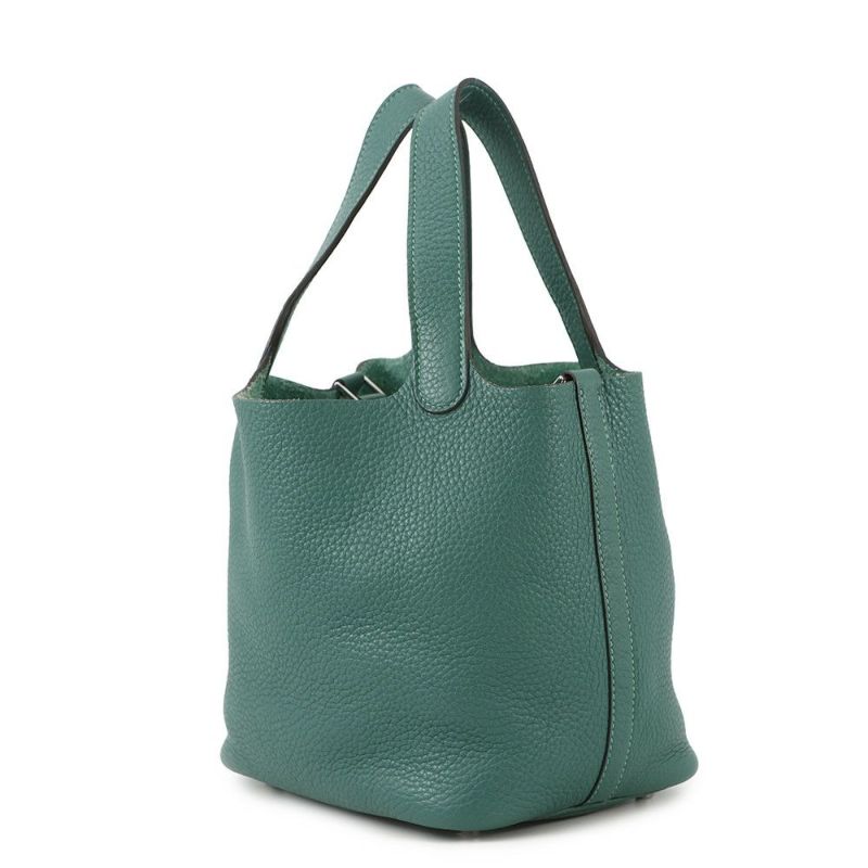 エルメス ハンドバッグ ピコタンロックPM マラカイト/シルバー金具 トリヨンクレマンス □Q刻印