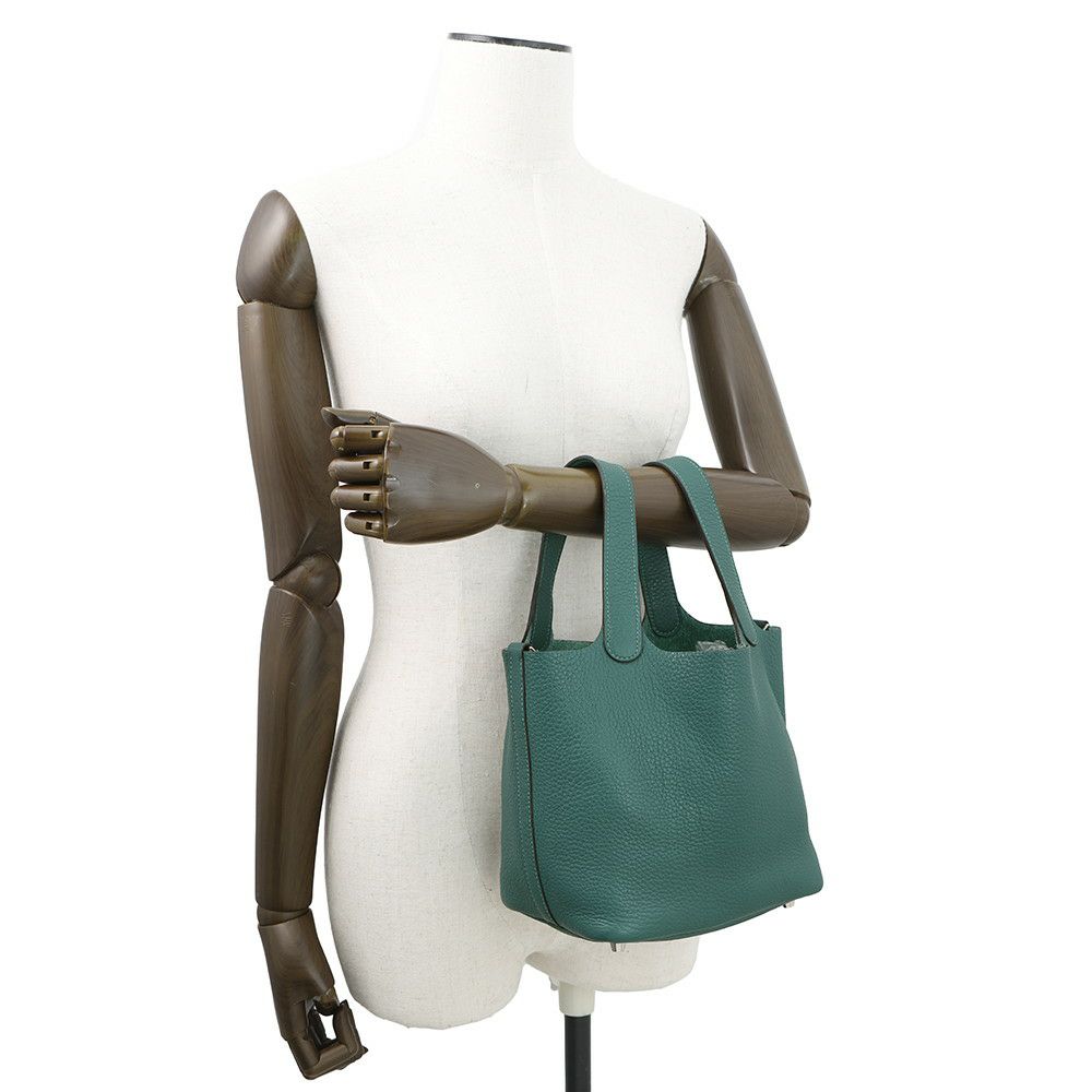 エルメス ハンドバッグ ピコタンロックPM マラカイト/シルバー金具 トリヨンクレマンス □Q刻印