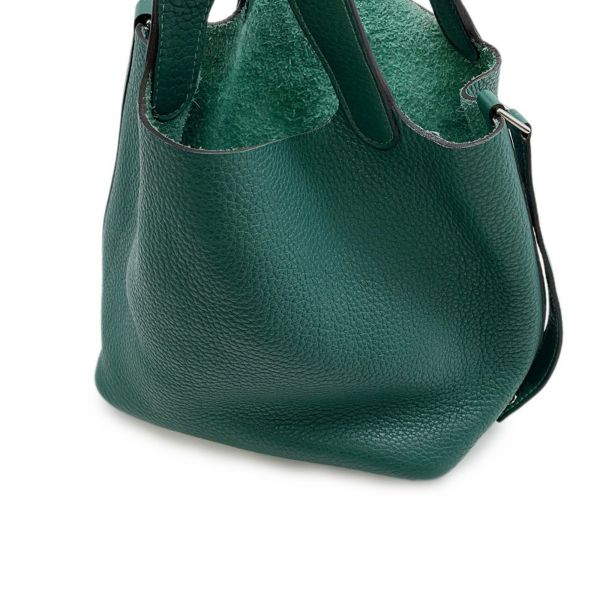 エルメス ハンドバッグ ピコタンロックPM マラカイト/シルバー金具 トリヨンクレマンス □Q刻印