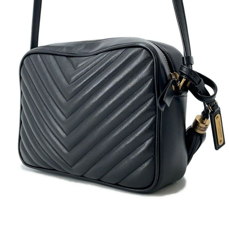 サンローランパリ ショルダーバッグ ルー カメラバッグ レザー 574494 SAINT LAURENT PARIS キルティング 黒