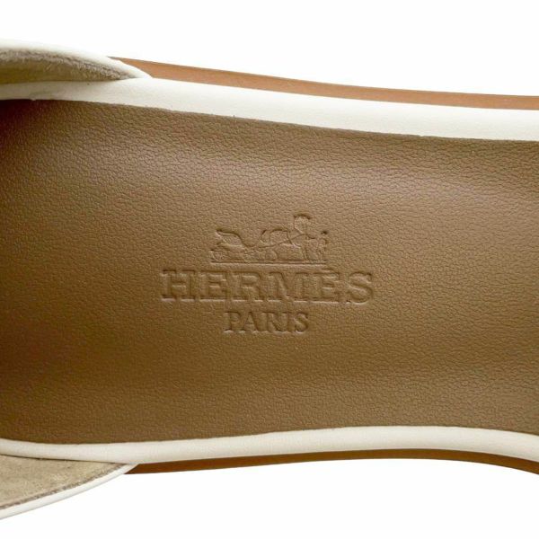 エルメス サンダル サントリーニ カーフレザー レディースサイズ37 HERMES 靴 白