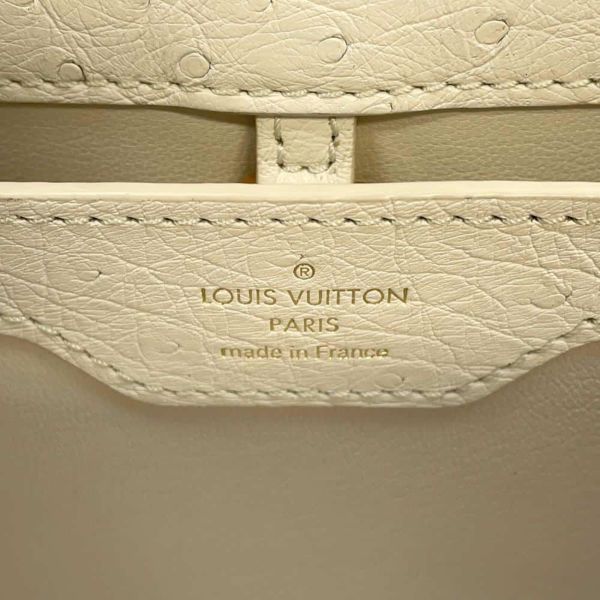 ルイヴィトン ハンドバッグ オーストリッチ カプシーヌBB LOUIS VUITTON 2wayショルダーバッグ 白