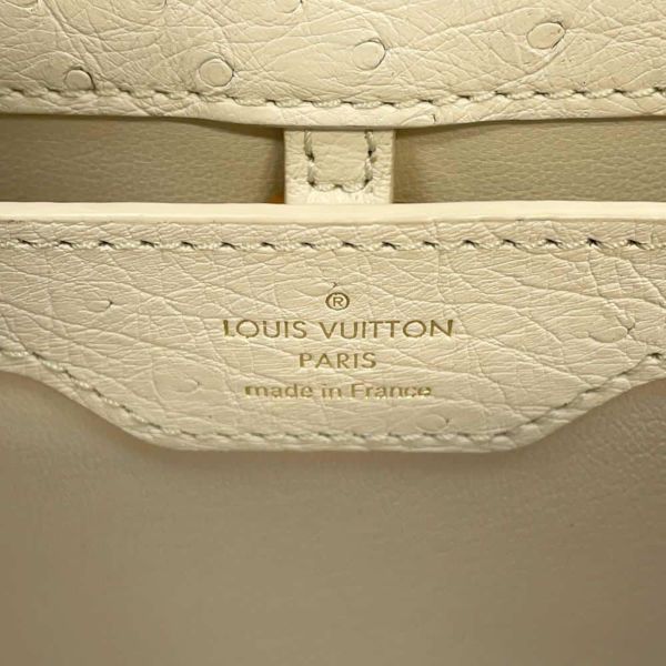 ルイヴィトン ハンドバッグ オーストリッチ カプシーヌBB LOUIS VUITTON 2wayショルダーバッグ 白