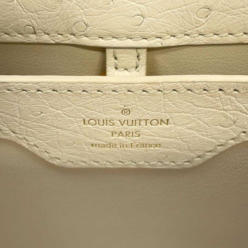 ルイヴィトン ハンドバッグ オーストリッチ カプシーヌBB LOUIS VUITTON 2wayショルダーバッグ 白