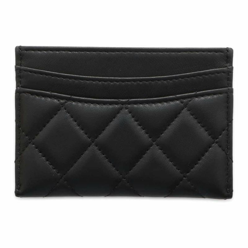 シャネル カードケース マトラッセ ココマーク ラムスキン パスケース A31510 CHANEL Card Holder 定期入れ 黒