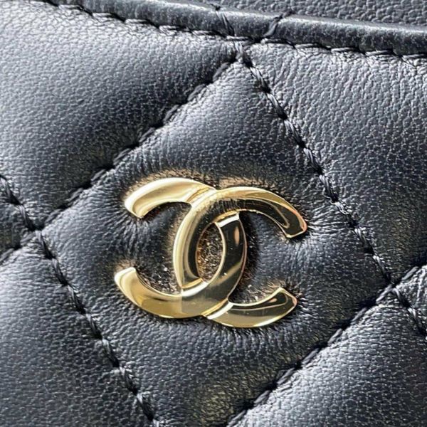 シャネル カードケース マトラッセ ココマーク ラムスキン パスケース A31510 CHANEL Card Holder 定期入れ 黒