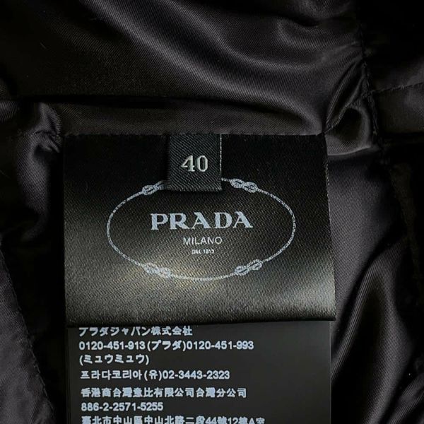 プラダ ダウンコート ファーフード ナイロン レディースサイズ40 29E364 PRADA アウター 黒