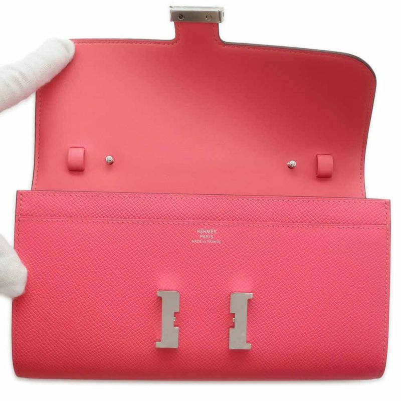 エルメス 長財布 コンスタンス トゥーゴー ロング ローズアザレ/シルバー金具 エプソン W刻印 財布