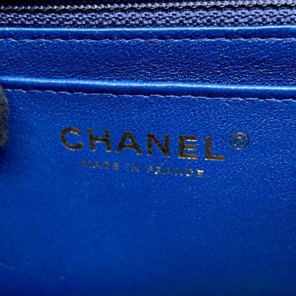 シャネル チェーンショルダーバッグ ミニマトラッセ ココマーク シングルフラップ コットン CHANEL 黒