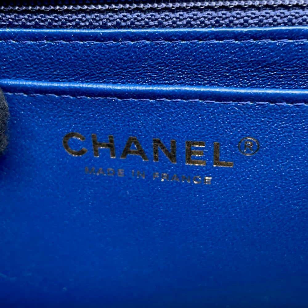 シャネル チェーンショルダーバッグ ミニマトラッセ ココマーク シングルフラップ コットン CHANEL 黒