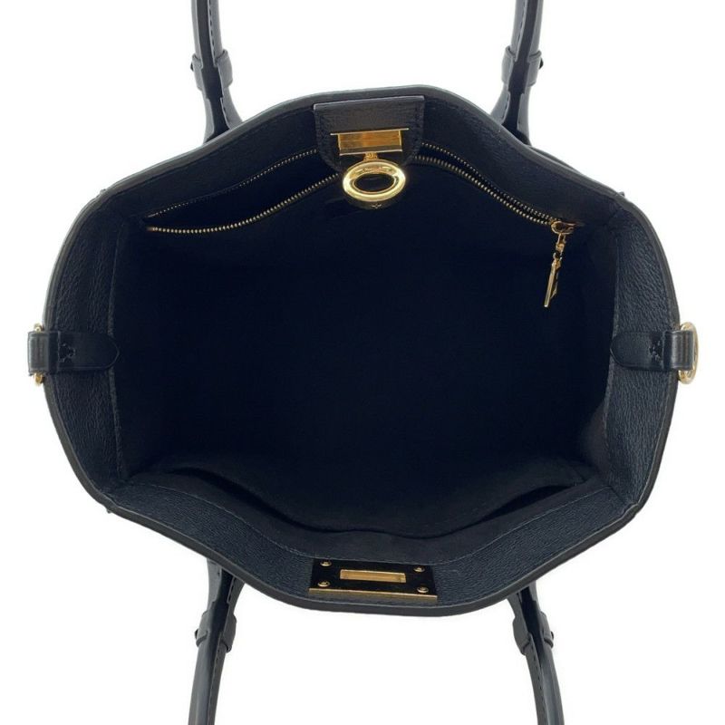 ルイヴィトン ハンドバッグ カーフレザー モノグラム オンマイサイドPM M57728 2way ブラック 黒