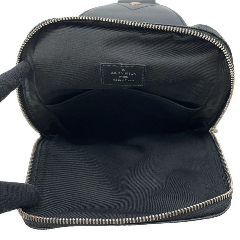 ルイヴィトン ボディバッグ ダミエ・グラフィット トラベルステッカー アヴェニュー・スリングバッグ N41056 黒 ブラック