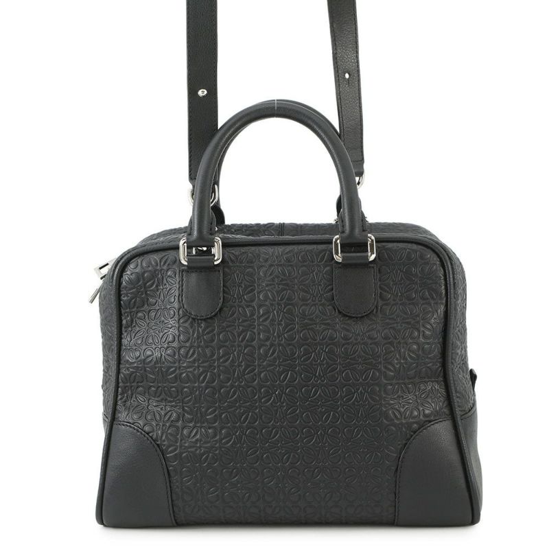 ロエベ ハンドバッグ リピートアナグラム アマソナ75 レザー 301.55.L03 LOEWE 2way 黒