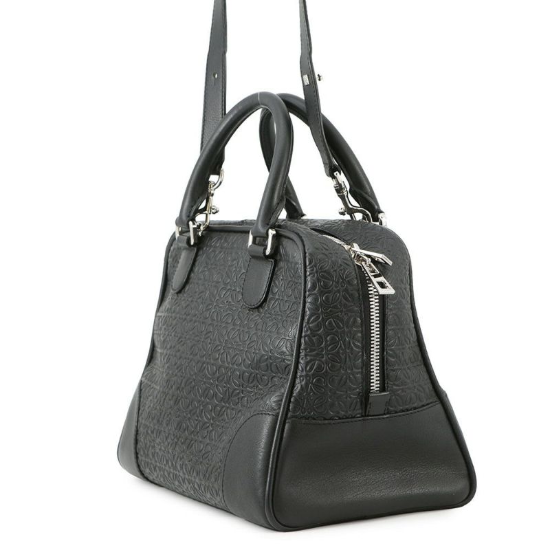 ロエベ ハンドバッグ リピートアナグラム アマソナ75 レザー 301.55.L03 LOEWE 2way 黒