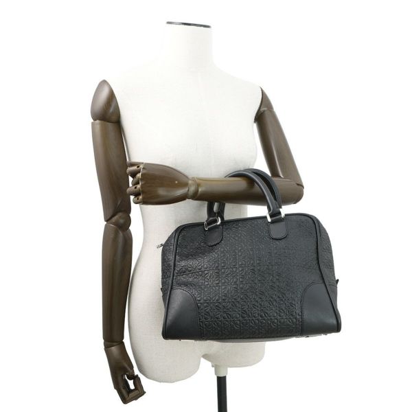 ロエベ ハンドバッグ リピートアナグラム アマソナ75 レザー 301.55.L03 LOEWE 2way 黒