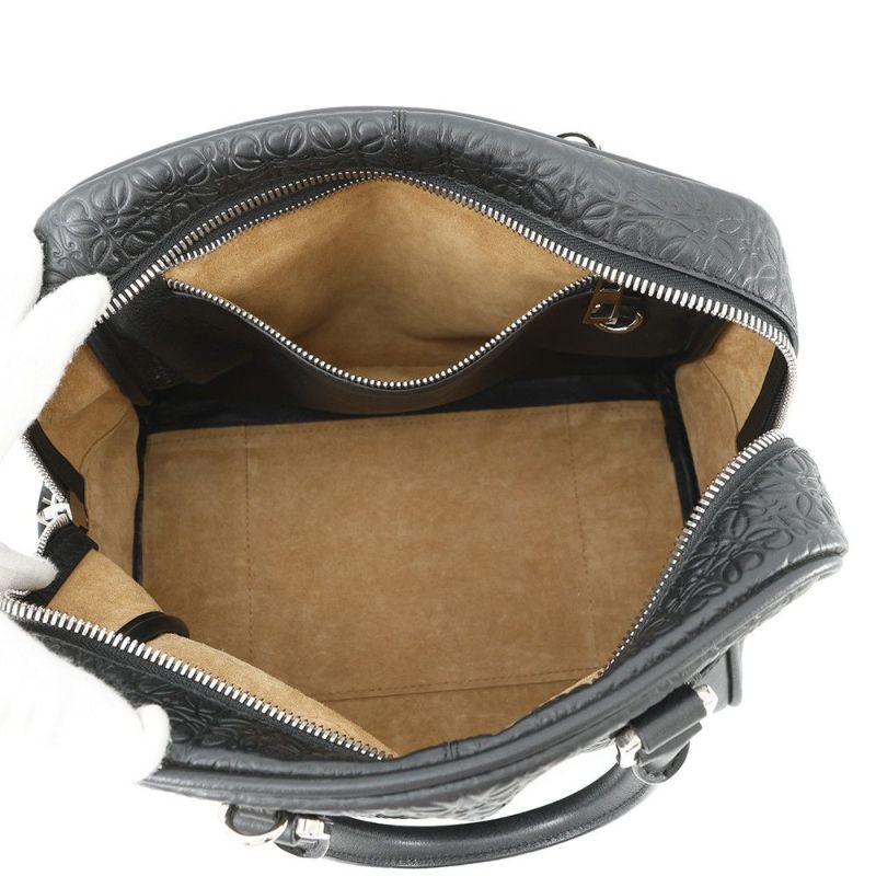 ロエベ ハンドバッグ リピートアナグラム アマソナ75 レザー 301.55.L03 LOEWE 2way 黒
