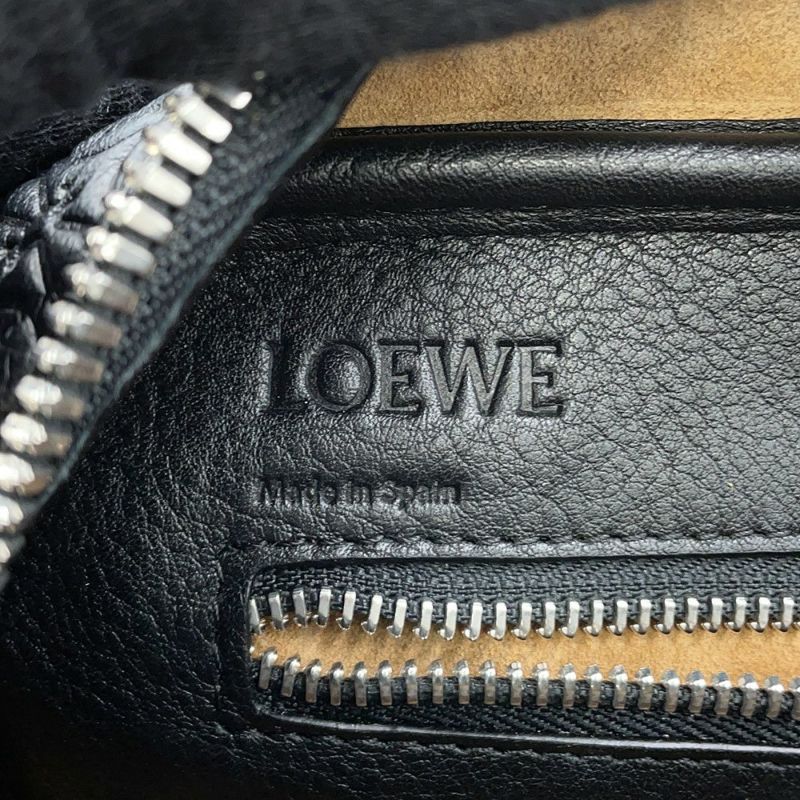 ロエベ ハンドバッグ リピートアナグラム アマソナ75 レザー 301.55.L03 LOEWE 2way 黒