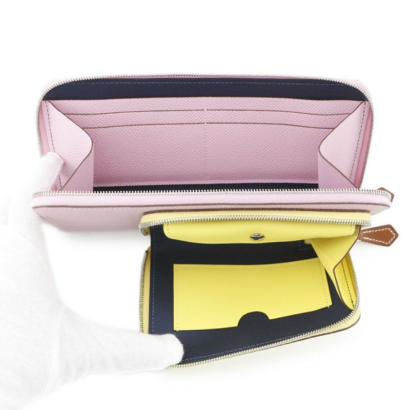 エルメス 長財布 ヌーヴォー・トゥー・ゴー・ジップ モーヴシルベストル/ライム/キュイーブル/マンダリン/シルバー金具 エプソン/スイフト B刻印