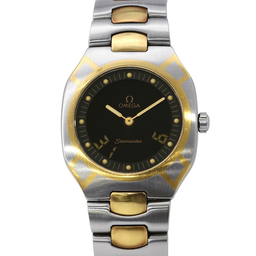 オメガ シーマスター シーマスターポラリス デジタル アナログ デジアナ SS/K18YG OMEGA 腕時計 黒文字盤