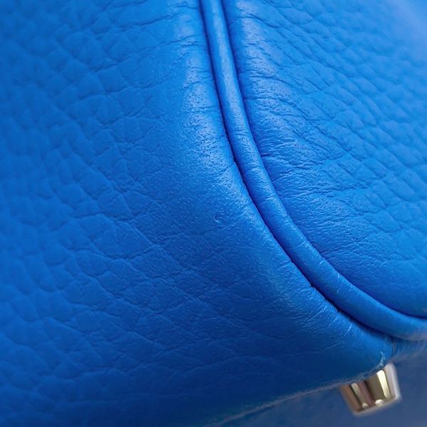 エルメス リンディ ミニ  ブルーイドラ/シルバー金具 トリヨンクレマンス W刻印 2wayショルダー