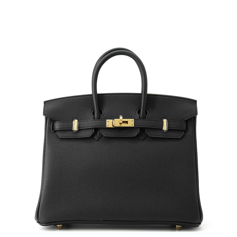 エルメス バーキン25 ブラック/マットゴールド金具 K刻印 HERMES Birkin ハンドバッグ 黒