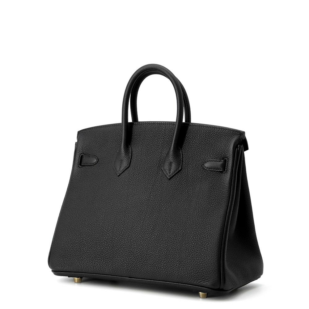 エルメス バーキン25 ブラック/マットゴールド金具 K刻印 HERMES Birkin ハンドバッグ 黒