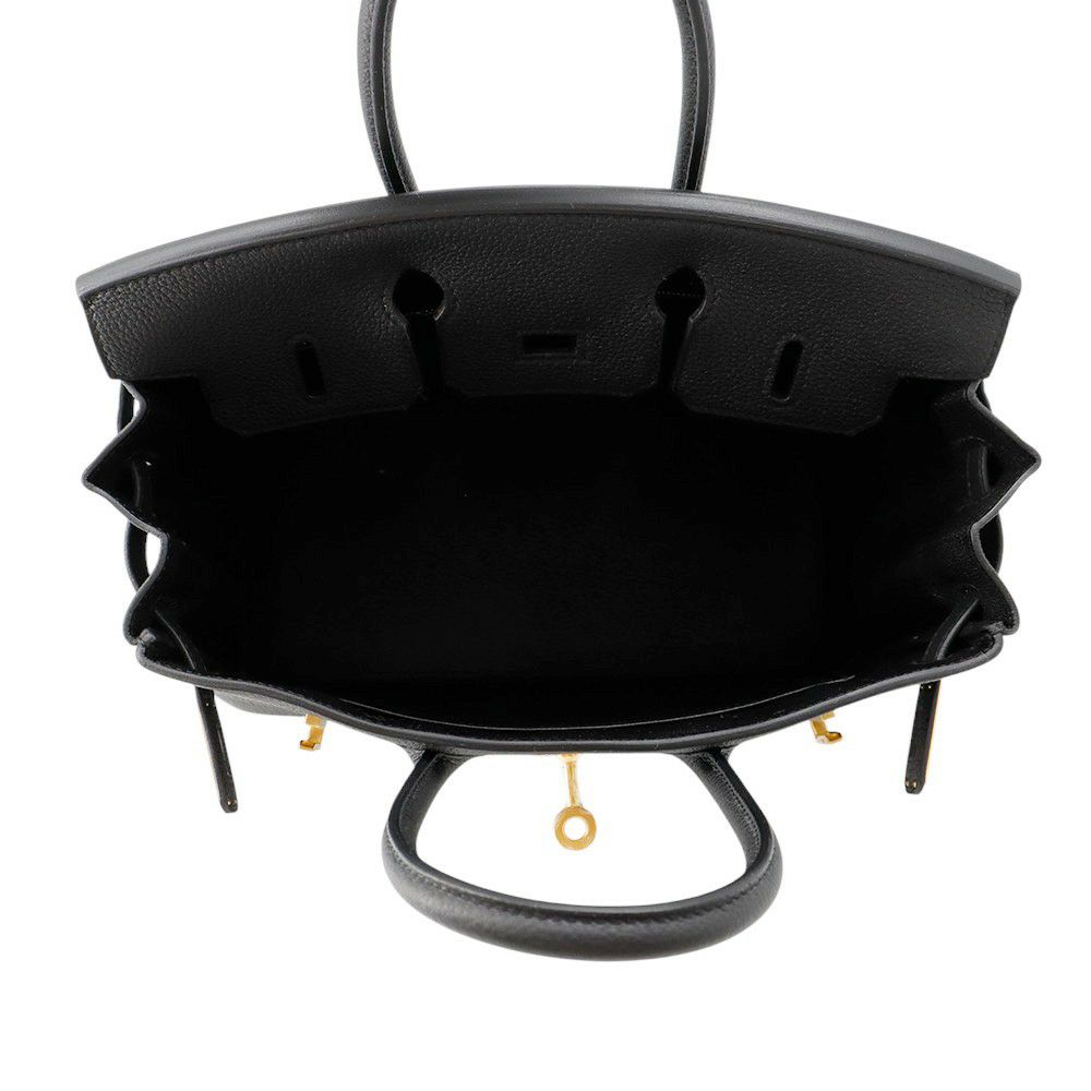 エルメス バーキン25 ブラック/マットゴールド金具 K刻印 HERMES Birkin ハンドバッグ 黒