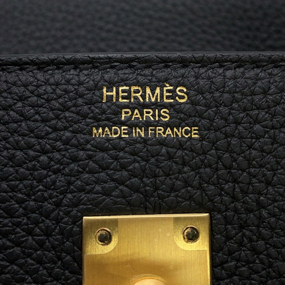 エルメス バーキン25 ブラック/マットゴールド金具 K刻印 HERMES Birkin ハンドバッグ 黒