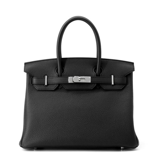 エルメス バーキン30 ブラック/シルバー金具 トゴ W刻印 HERMES Birkin ハンドバッグ 黒