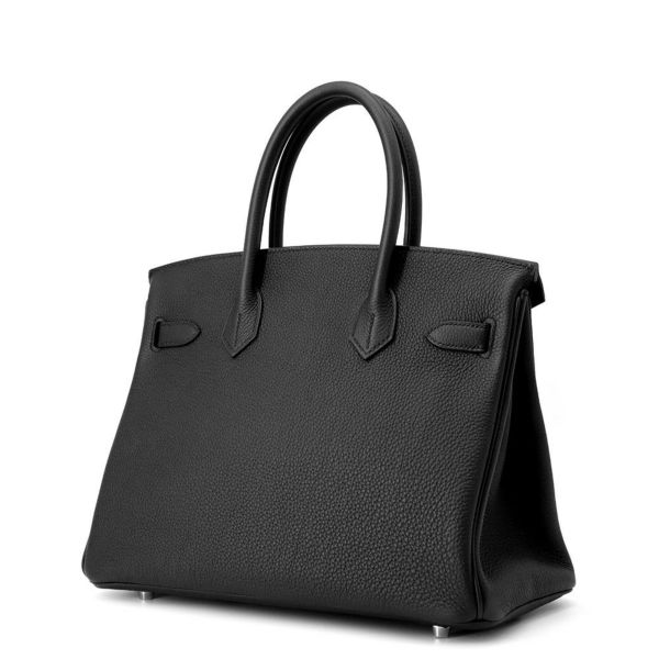 エルメス バーキン30 ブラック/シルバー金具 トゴ W刻印 HERMES Birkin ハンドバッグ 黒