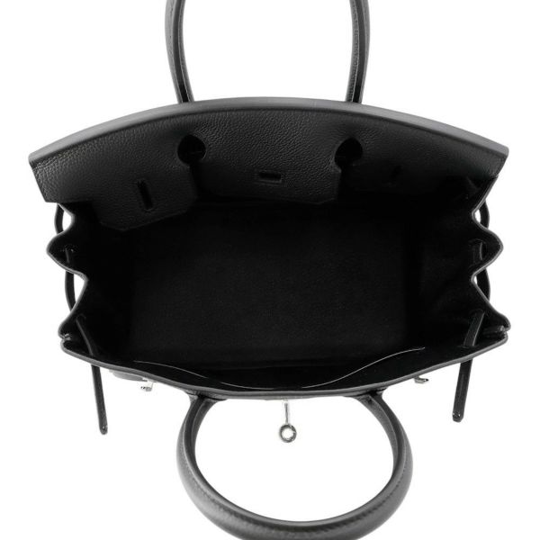 エルメス バーキン30 ブラック/シルバー金具 トゴ W刻印 HERMES Birkin ハンドバッグ 黒