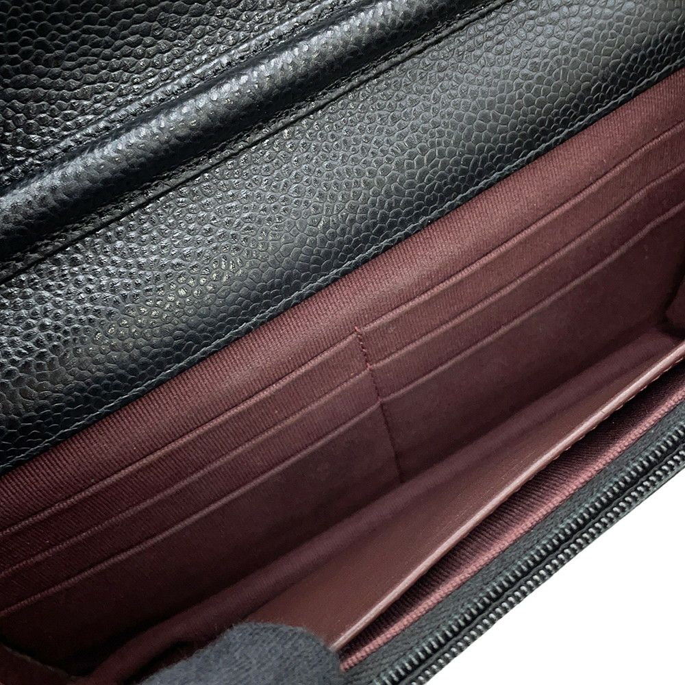 シャネル チェーンウォレット クラシック マトラッセ ココマーク キャビアスキン AP0250 CHANEL 財布 黒