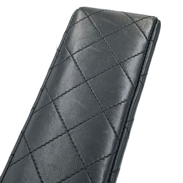 シャネル チェーンショルダーバッグ ミニ マトラッセ18 ココマーク ラムスキン CHANEL 黒