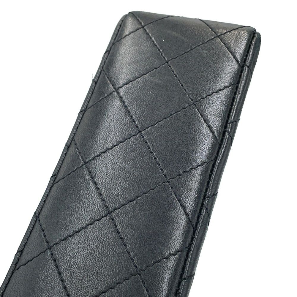 シャネル チェーンショルダーバッグ ミニ マトラッセ18 ココマーク ラムスキン CHANEL 黒