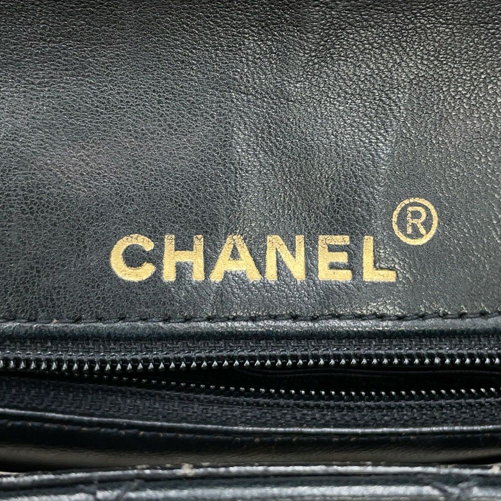 シャネル チェーンショルダーバッグ ミニ マトラッセ18 ココマーク ラムスキン CHANEL 黒