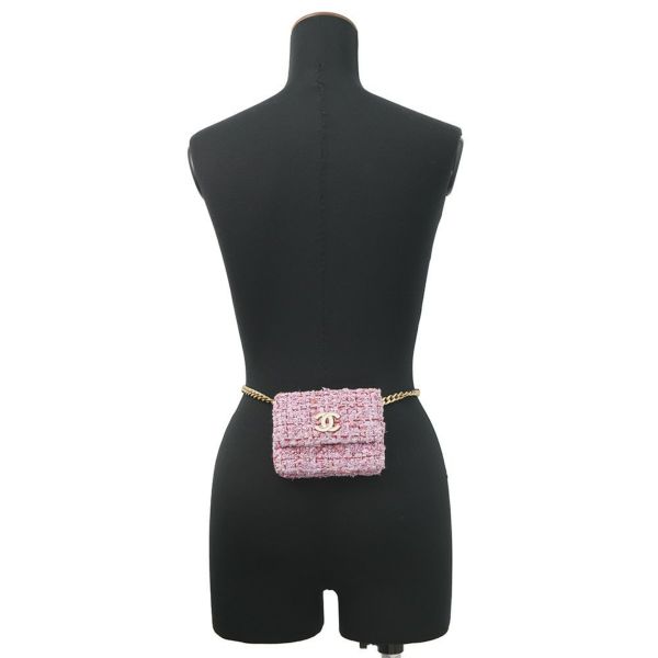 シャネル ボディバッグ ココマーク マトラッセ チェーンベルトバッグ ツイード CHANEL