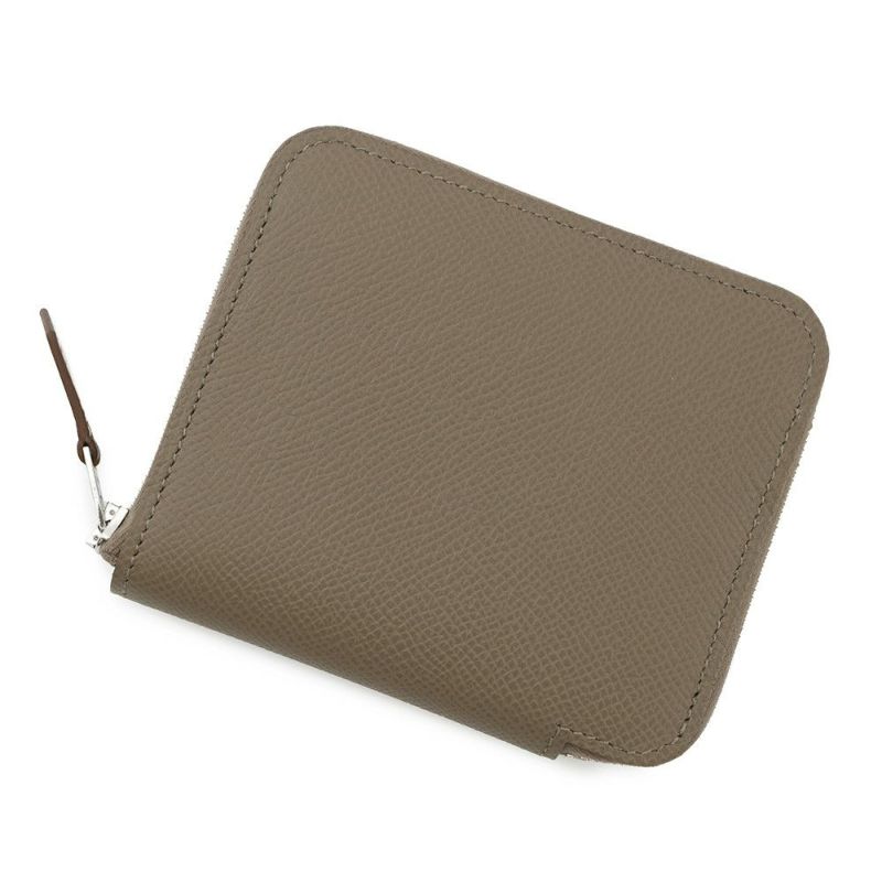 エルメス コインケース アザップコンパクト シルクイン エトゥープ/シルバー金具 エプソン K刻印