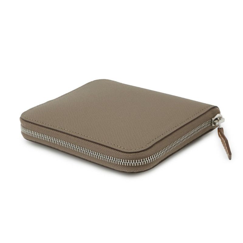 エルメス コインケース アザップコンパクト シルクイン エトゥープ/シルバー金具 エプソン K刻印