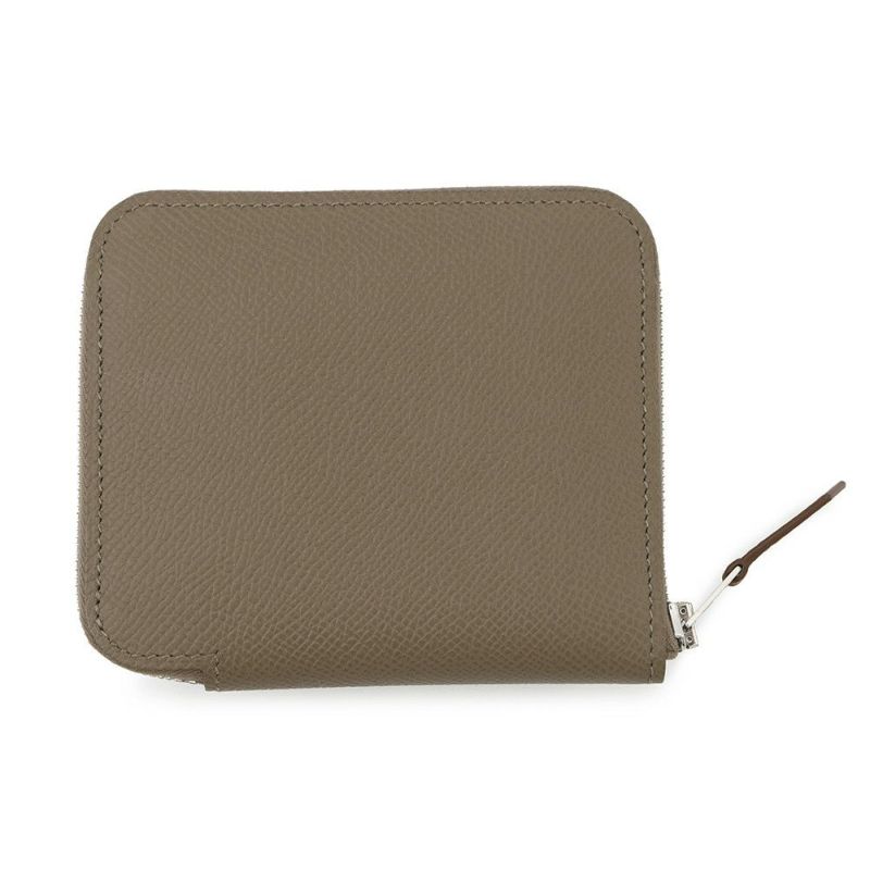 エルメス コインケース アザップコンパクト シルクイン エトゥープ/シルバー金具 エプソン K刻印