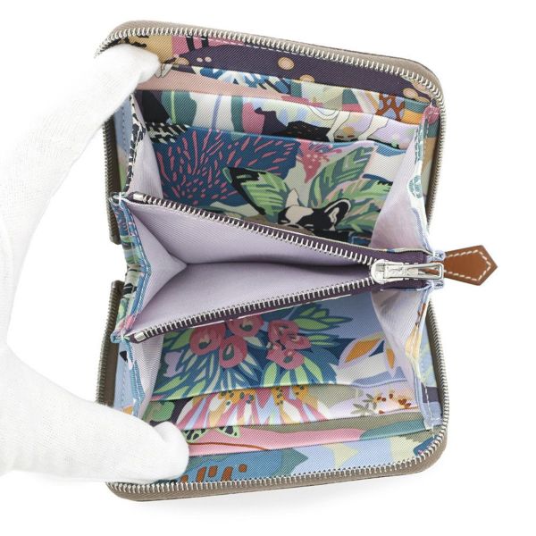 エルメス コインケース アザップコンパクト シルクイン エトゥープ/シルバー金具 エプソン K刻印