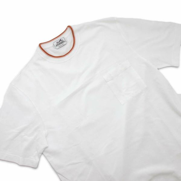 エルメスＴシャツ サドルステッチ コットン メンズサイズL HERMES アパレル 白