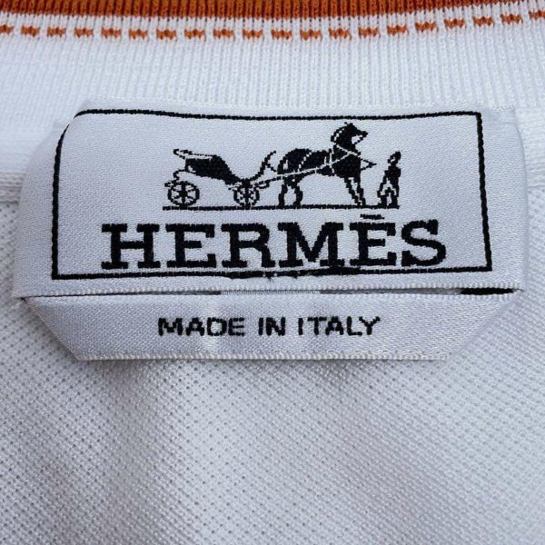 エルメスＴシャツ サドルステッチ コットン メンズサイズL HERMES アパレル 白