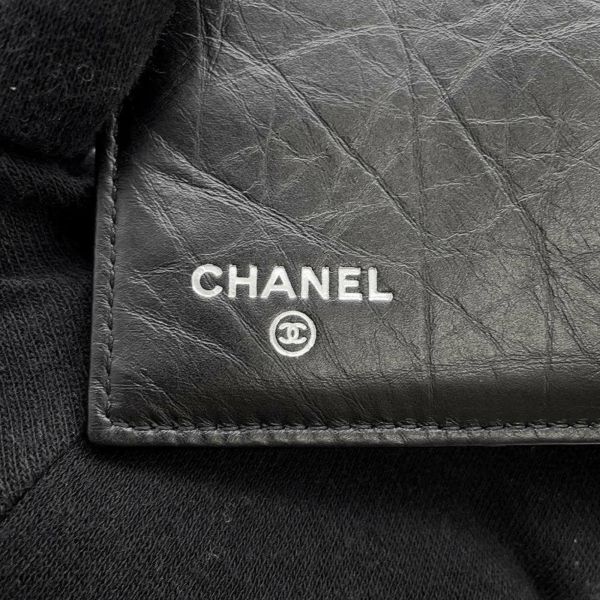 シャネル 長財布 マトラッセ アイコンチャーム ココマーク ラムスキン CHANEL 財布 黒