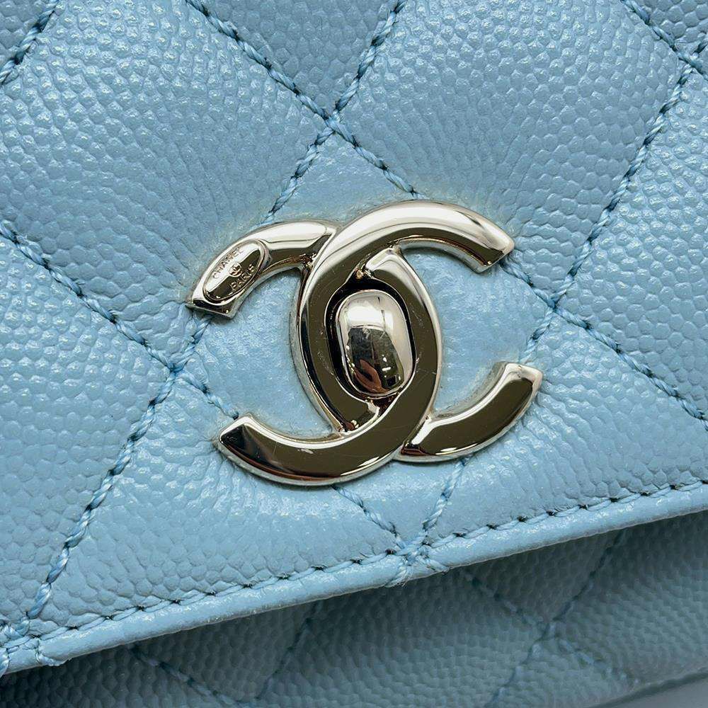 シャネル ハンドバッグ ココマーク トップハンドル マトラッセ キャビアスキン AS2215 2wayショルダー ココハンドル