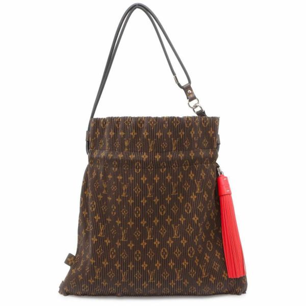 ルイヴィトン ショルダーバッグ モノグラム エクスプローラーMM M42545 LOUIS VUITTON プリーツ 巾着 タッセル