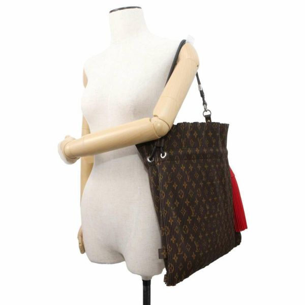 ルイヴィトン ショルダーバッグ モノグラム エクスプローラーMM M42545 LOUIS VUITTON プリーツ 巾着 タッセル