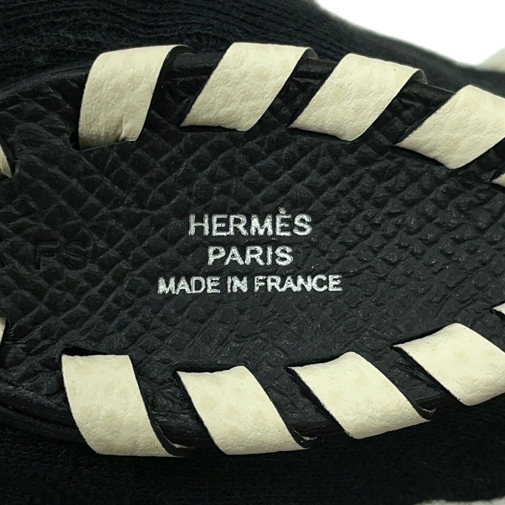 エルメス バッグチャーム シュバル トレッセ ブラック/ナタ エプソン K刻印 HERMES チャーム 黒