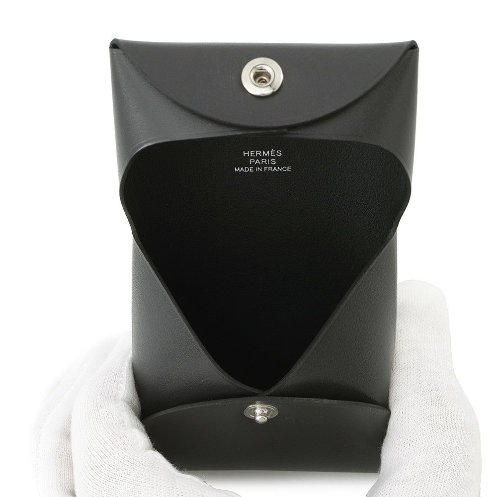 エルメス コインケース バスティア グラファイト ボックスカーフ K刻印 HERMES 小銭入れ