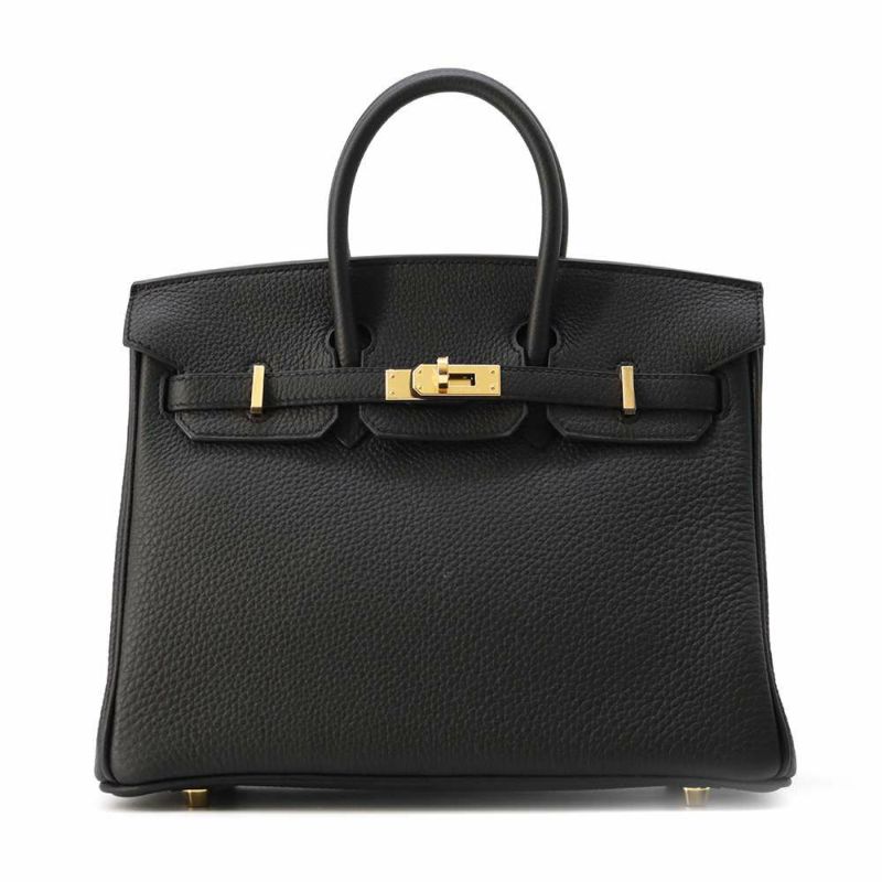 エルメス バーキン25 ブラック/ゴールド金具 トゴ W刻印 HERMES Birkin ハンドバッグ 黒